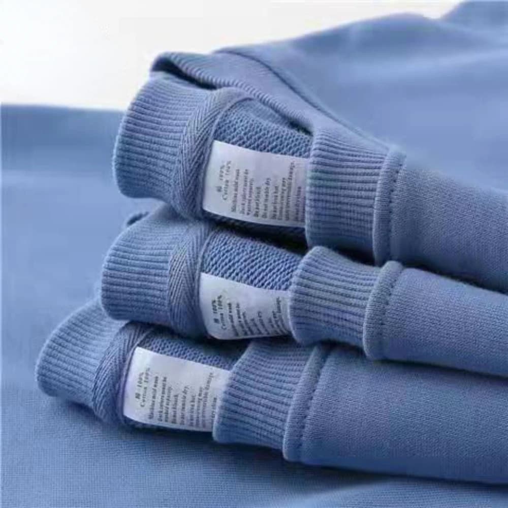 T-shirt à Manches sulfet Col Rond pour Homme et Femme, Vêtement 100% Coton, Solide, pour le dehors, 