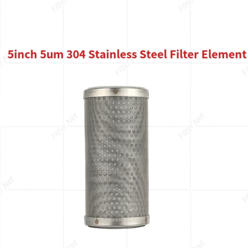 Filtre à eau en acier inoxydable, 5x2.5 pouces, peut être nettoyé et réutilisé, degré de corrosion, 