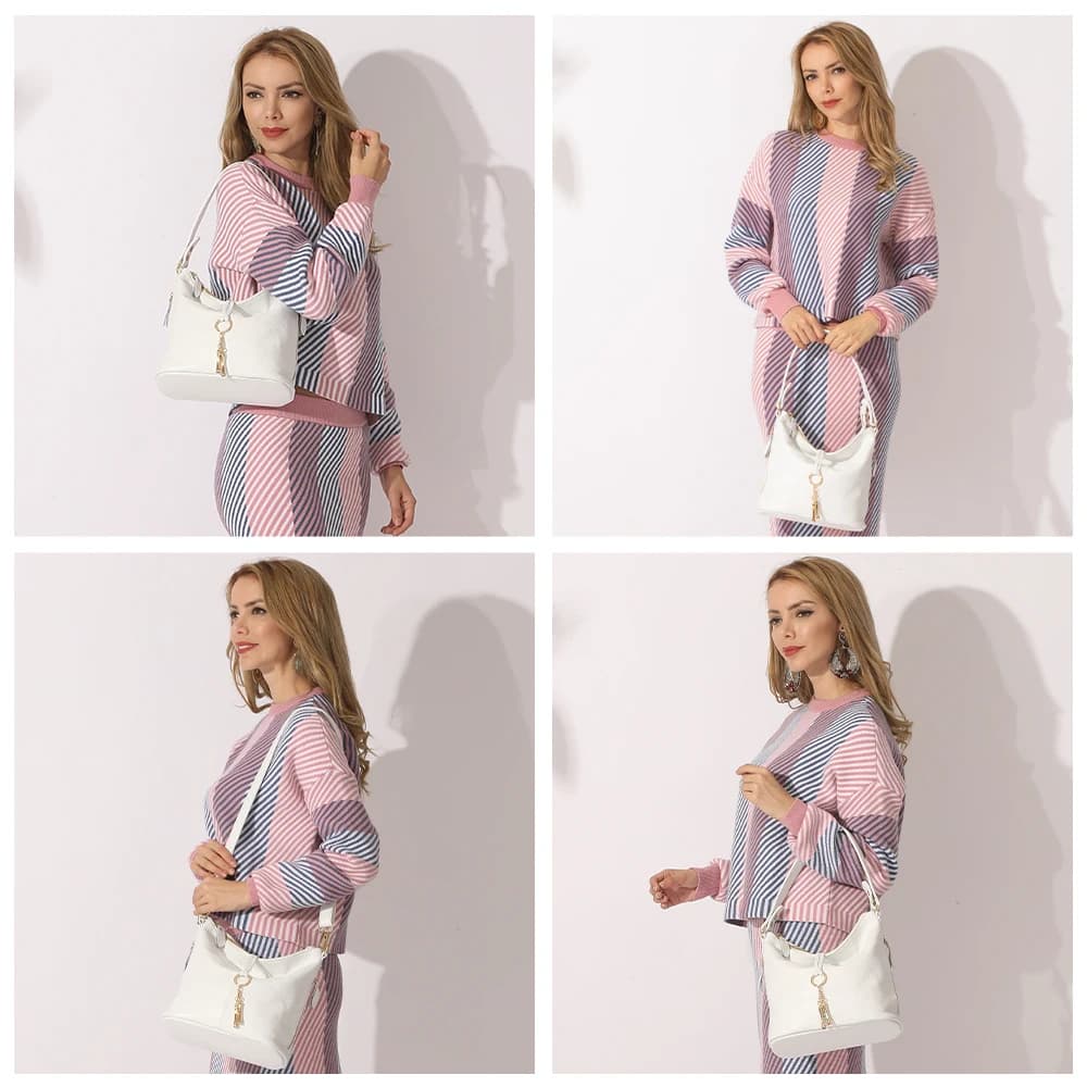 Zency – sac à bandoulière en cuir véritable pour femmes, nouvelle mode, avec pompon en métal, sacoch