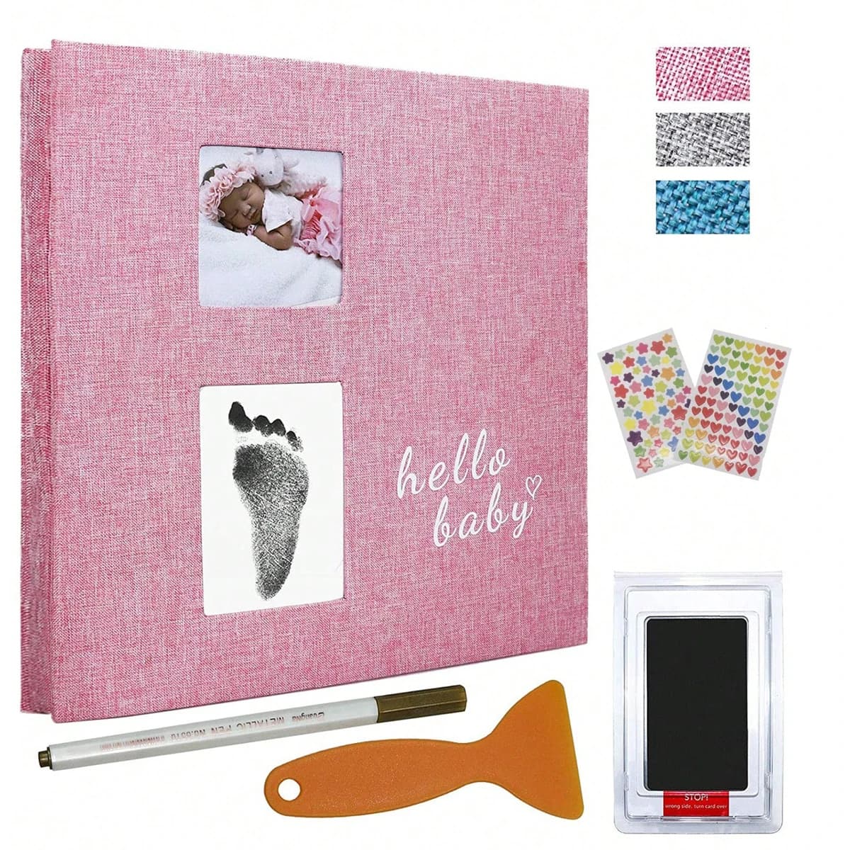 Album photo pour bébé, livre de mémoire auto-adhésif, ensemble de livres à clips 4x6 avec impression