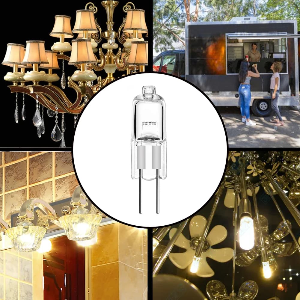 10 pièces ampoule halogène G4 12V 5W 10W 20W 35W 50W Globe Lot JC bi-pin LED blanc chaud remplacer L
