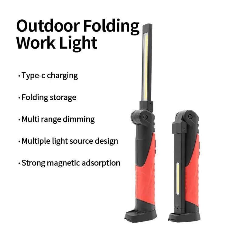 Lampe de travail COB haute luminosité, lampe de réparation de voiture multi-surface pliante, camping