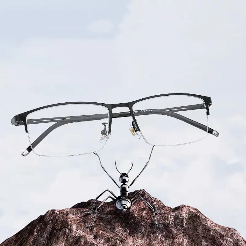 Monture de lunettes pour homme en alliage de titane moderne, semi-sans monture, ultra-légère, lunett