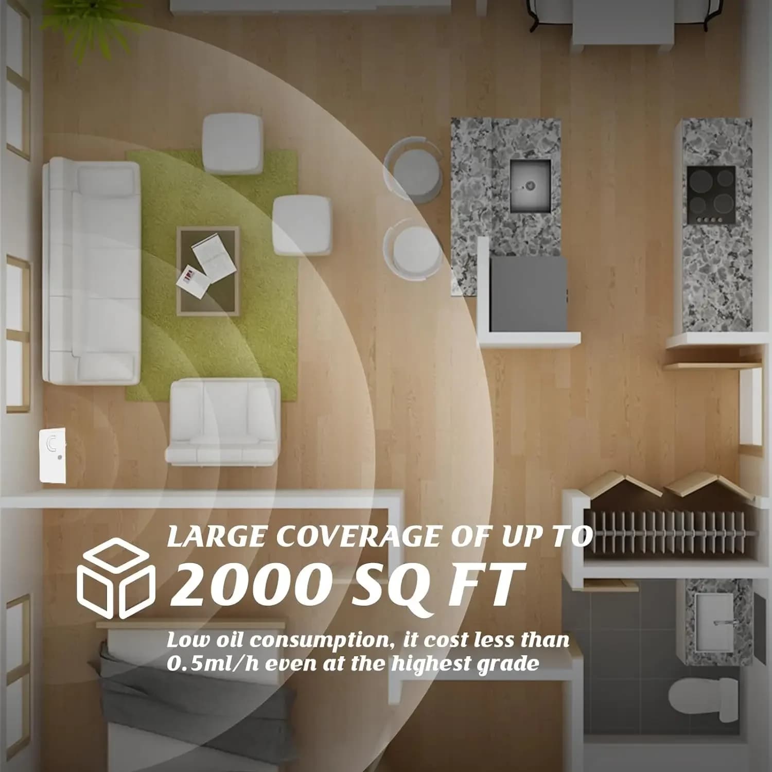 Diffuseur de parfum sans eau 300ml, contrôle WIFI, diffuseur d'arôme, fonction minuterie, désodorisa