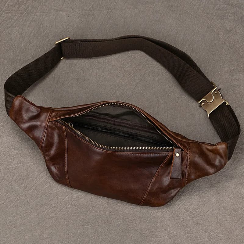 Sacs de poitrine en cuir pour hommes, sac à bandoulière lancé pour homme, sac de taille masculin, sa