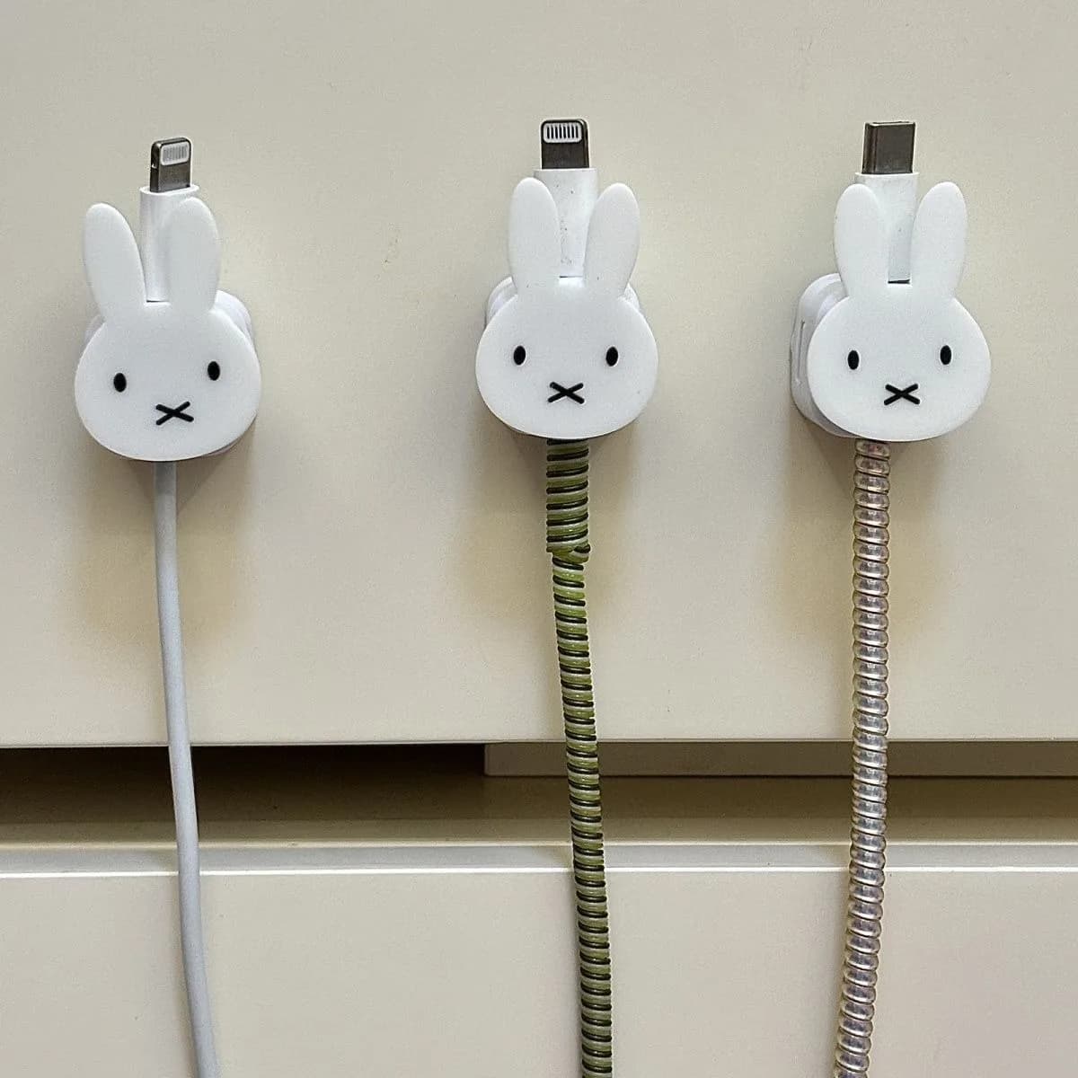 Organisateur de câbles de données magnétiques lapin Miffy mignon, fixateur de chargement de téléphon