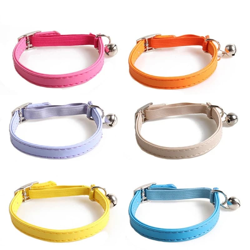 Collier de chat mignon couleur Macaron, collier de chat en sangle élastique, petit collier réglable 