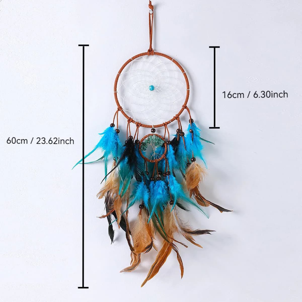Attrape-rêves en plumes fait à la main – Décoration murale Boho, cadeau parfait pour les camarades d