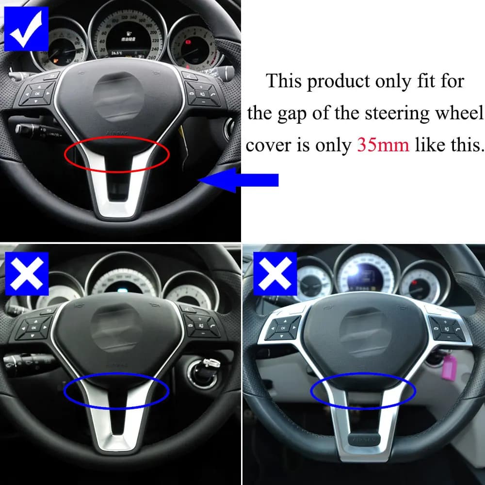 Cadre extérieur de volant en Fiber de carbone argenté, garniture de couverture pour BENZ C E GLK CLS