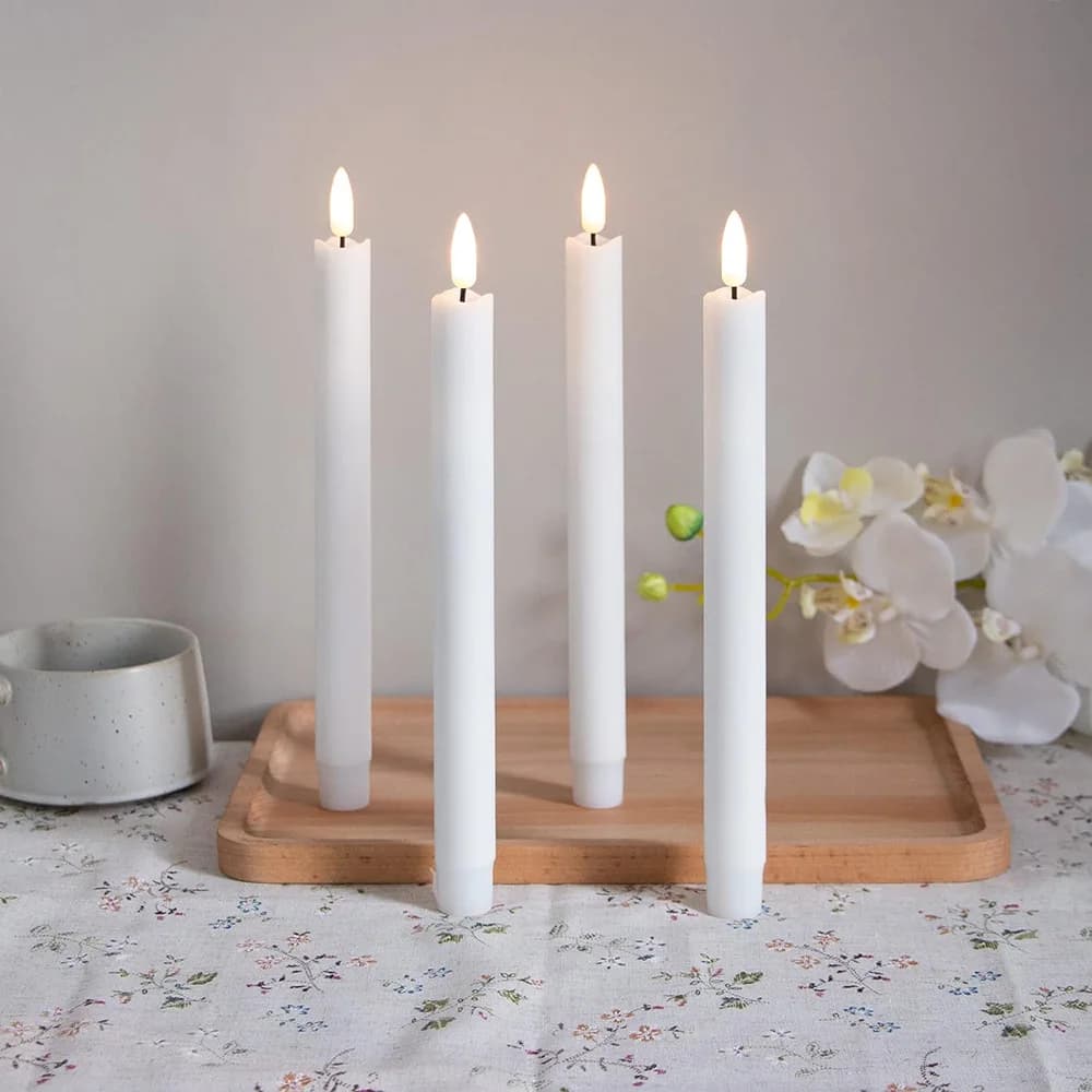 2Pack LED bougies coniques sans flamme lumières 3D mèche batterie bougies de Simulation de noël boug