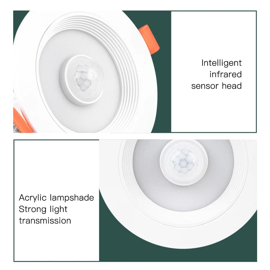 LED Downlight PIR Capteur de Mouvement AC85-265V Encastré Led Spots 5W/10/15W / 20W Pour Salon Coulo