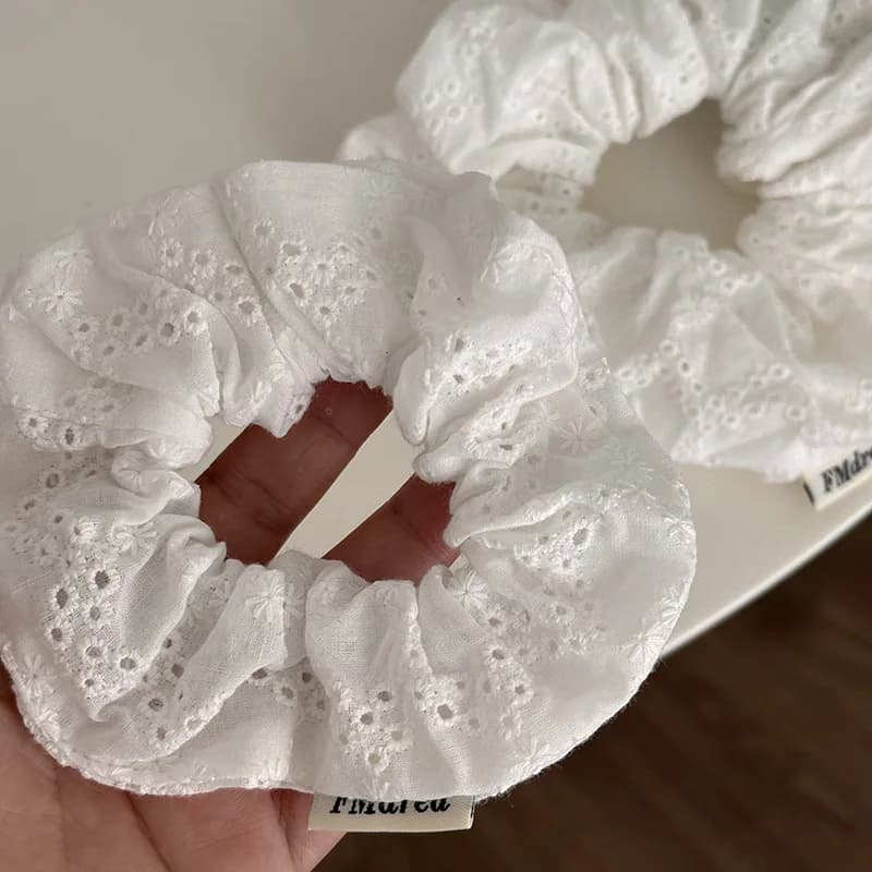 Chouchous en dentelle surdimensionnés pour femmes, bandes élastiques pour cheveux, porte-queue de ch