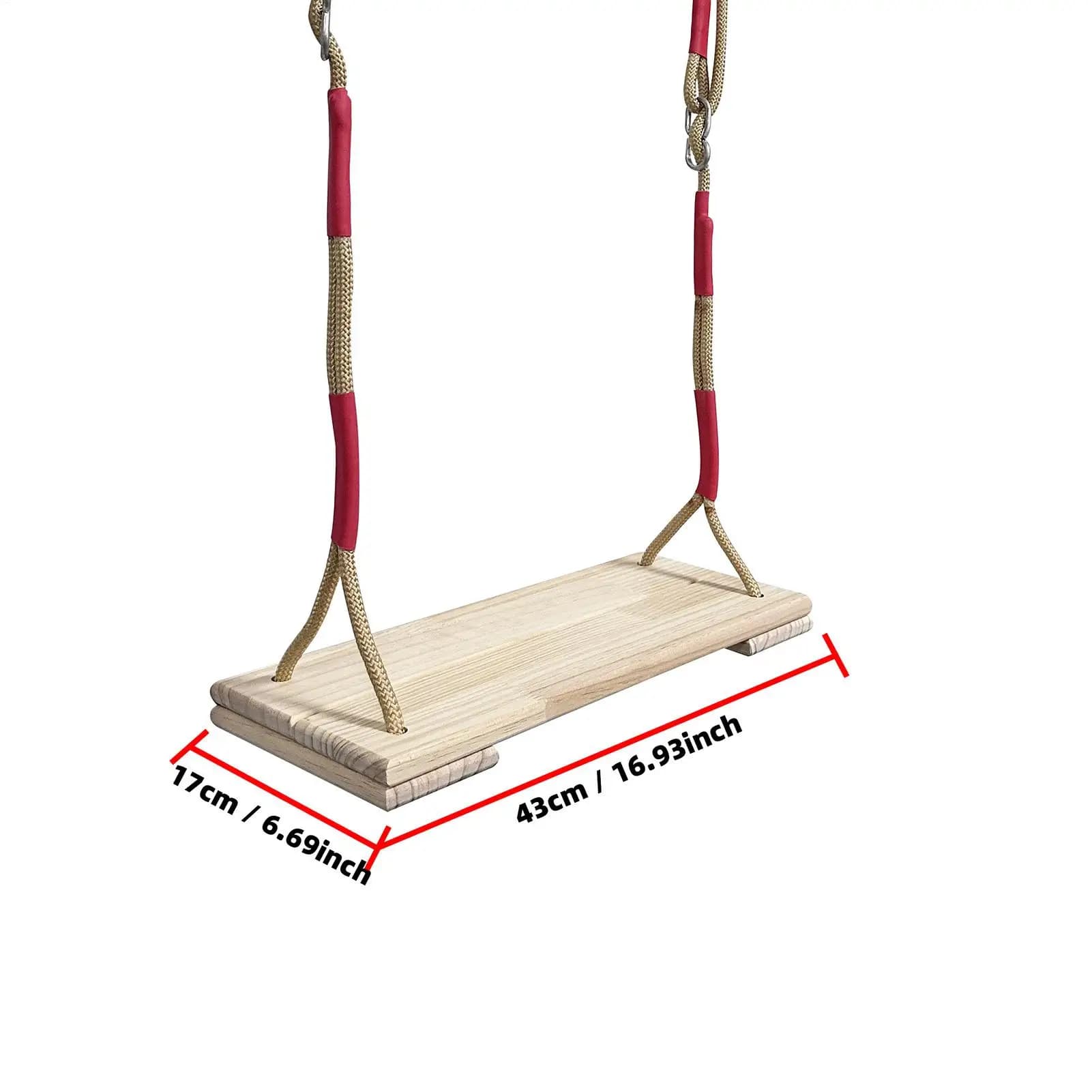 Balançoire extérieure en bois pour enfants, siège de balançoire avec corde réglable en hauteur, fort