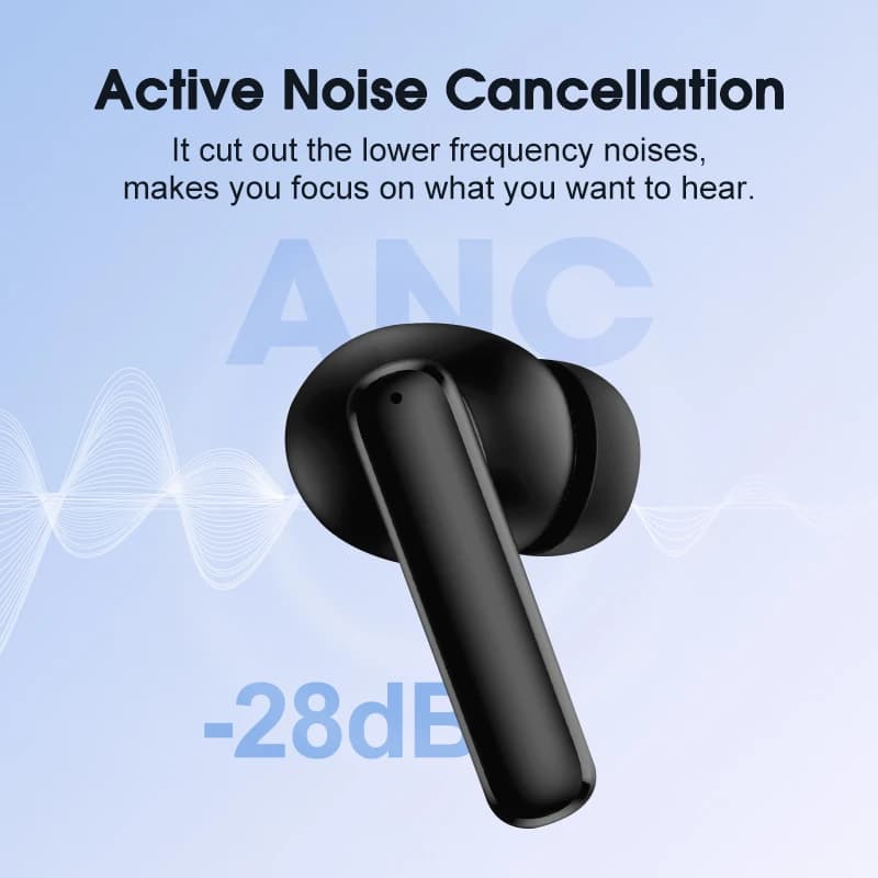 QCY-Écouteurs intra-auriculaires sans fil T13 ANC, suppression active du bruit, écouteurs Bluetooth 