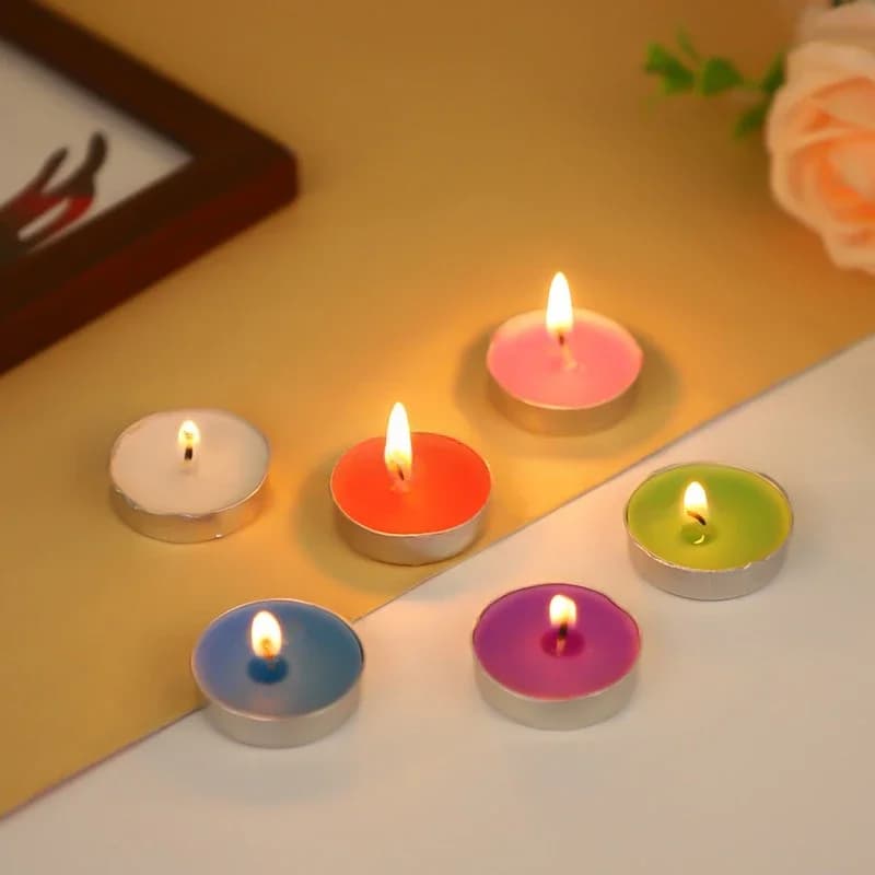 Bougies chauffe-plat rondes en forme de cœur, 50 pièces, bougies d'ambiance romantique, pour anniver