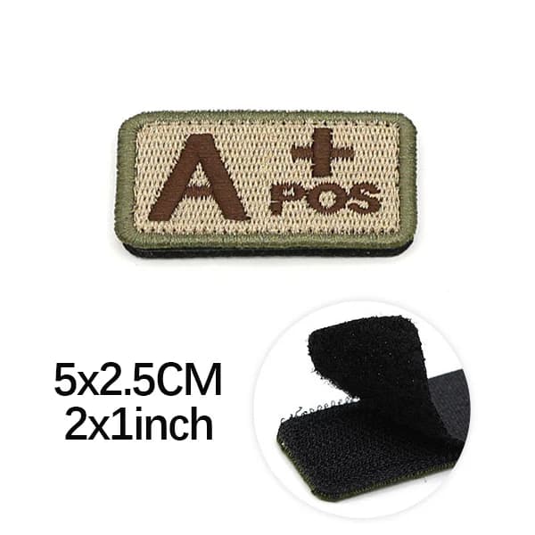 Patchs brodés de Type sang, 1 pièce, Badge tactique militaire positive et négative pour sac à dos, c