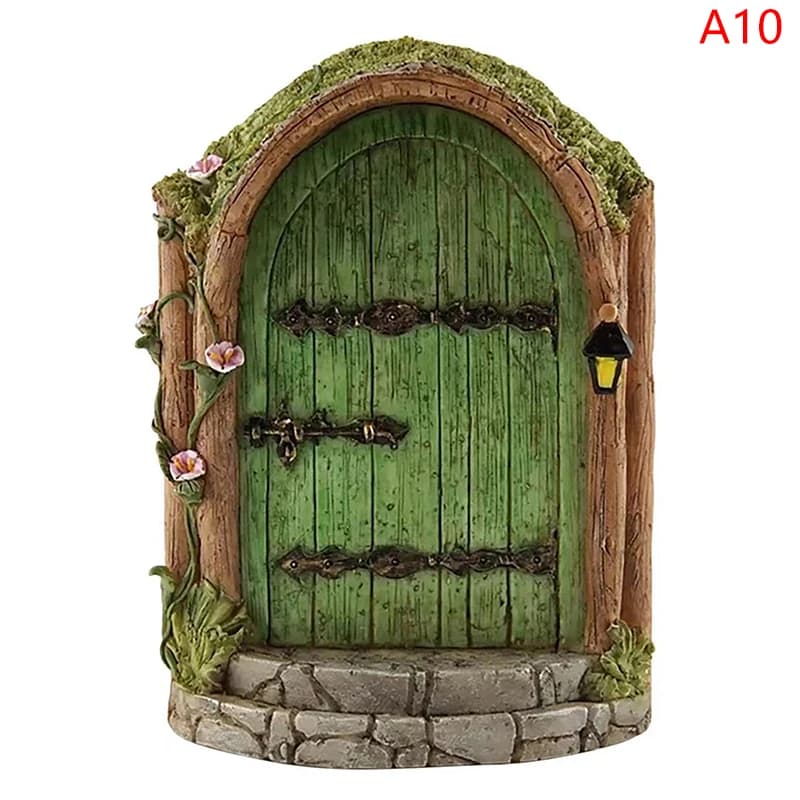 Miniature nickel é porte maison créative cour Art, mini arc fenêtre porte souris trou décoration jar