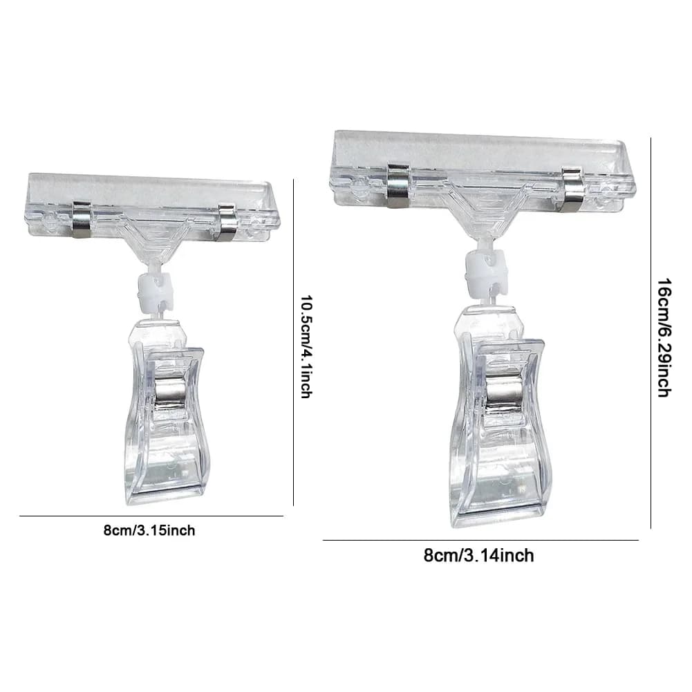 Porte-étiquette de prix Transparent, 25 pièces, Clips d'affichage de marchandises, Clips d'étiquette