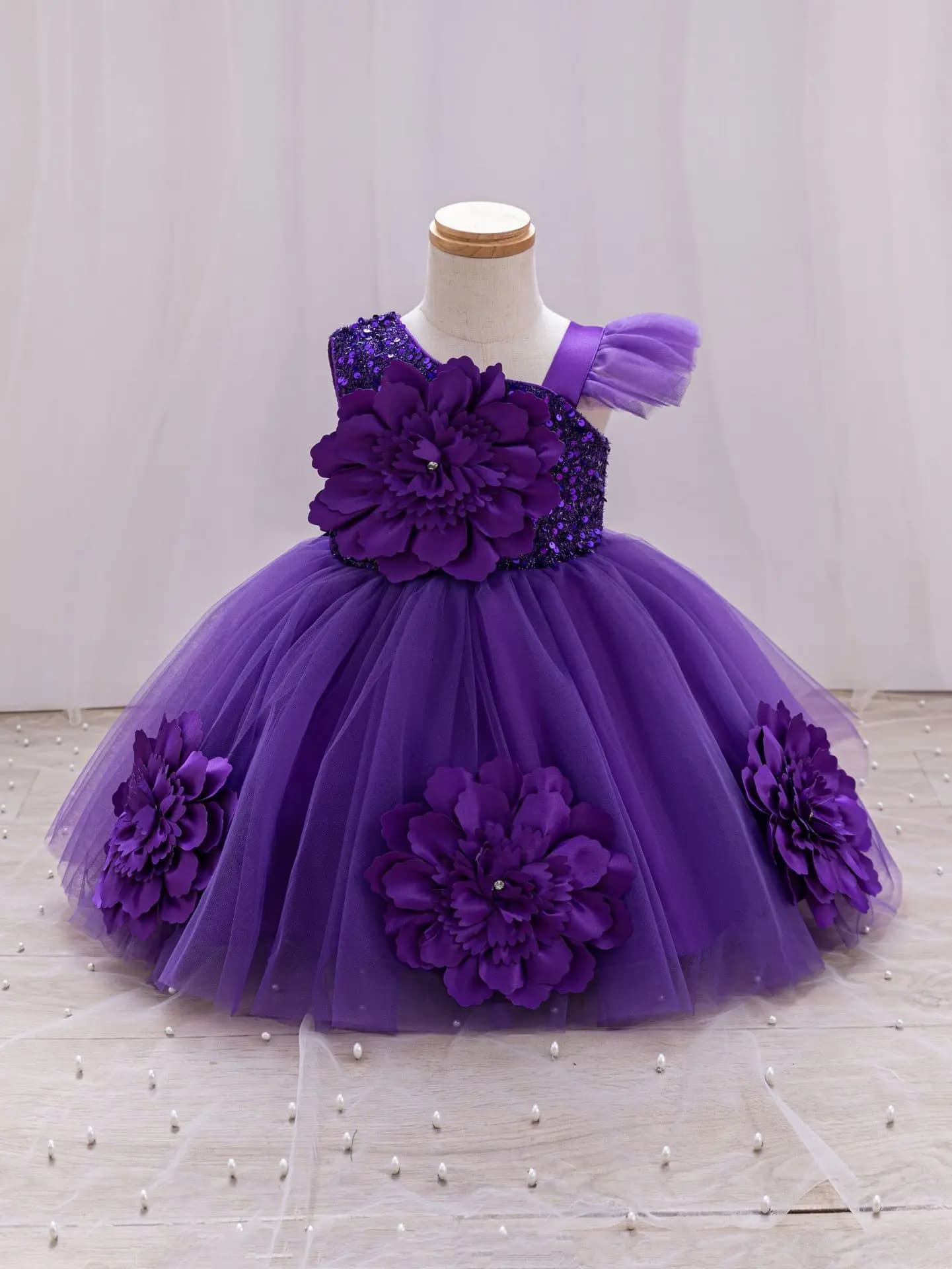 Robe de princesse pour filles de 1 à 5 ans, sans manches, en maille papillon tridimensionnelle, robe