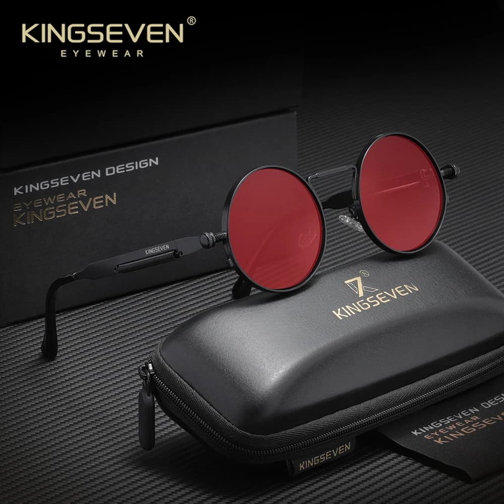 KINGSEVEN lunettes de soleil rondes polarisées hommes rétro Style Vintage femmes Steampunk lunettes 