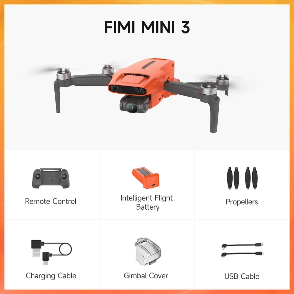 FIMI MINI 3-Drone de sauvetage professionnel à cardan mécanique à 3 axes, photographie à intervalle 