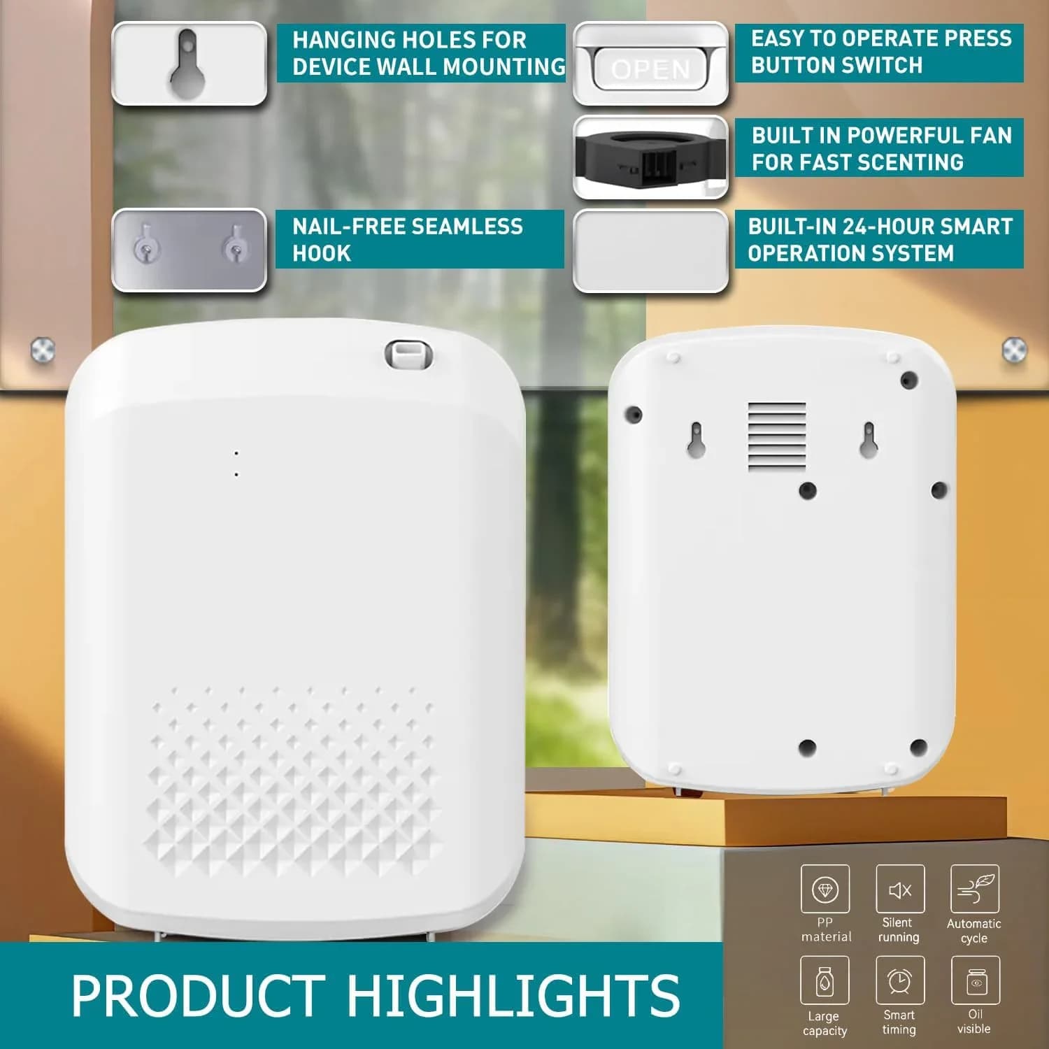 Diffuseur d'arômes intelligent pour la maison, collection hôtelière, commande par application Blueto