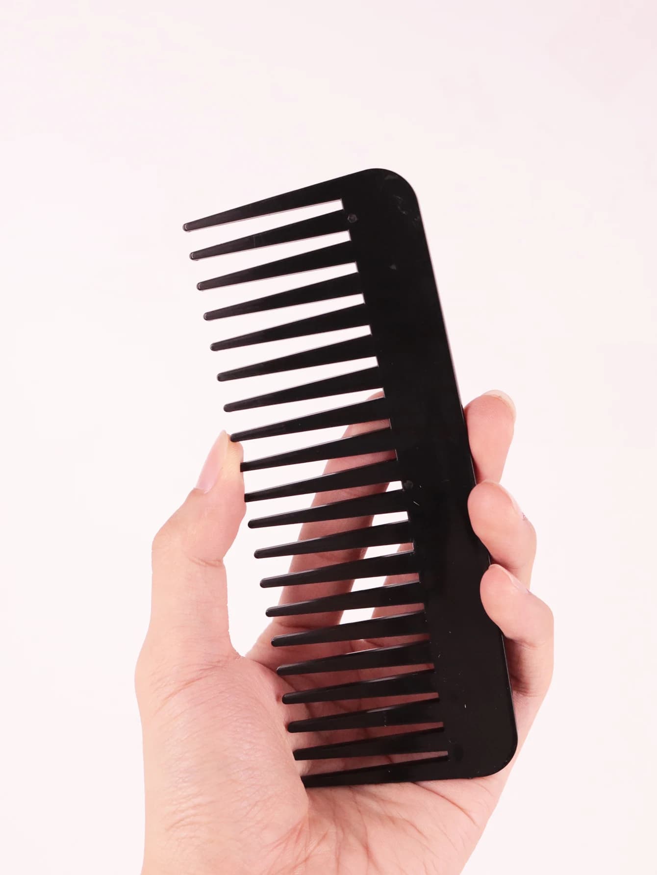 1 peigne de coiffure en plastique épais, résistant à la chaleur, antistatique à dents longues et à d