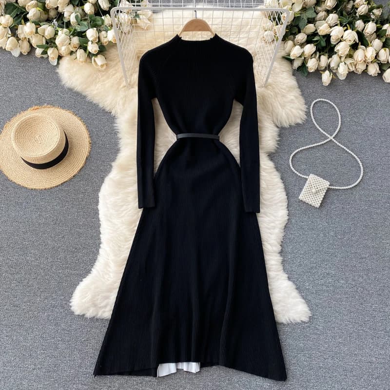 BanFrederder-Robe plissée imprimée rétro pour femmes, robe midi élégante, patchwork nickel é avec ce