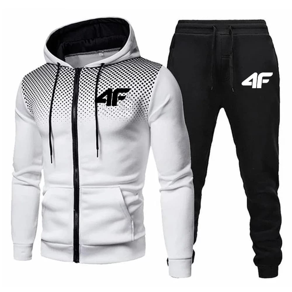 Automne hiver hommes survêtement Jogging pantalons de survêtement 2 pièces ensemble Sport veste à gl
