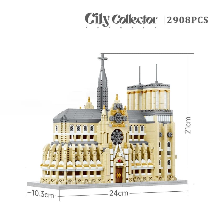 Ville mondiale célèbre cathédrale de Cologne architecturale Micro briques blocs de Construction vue 