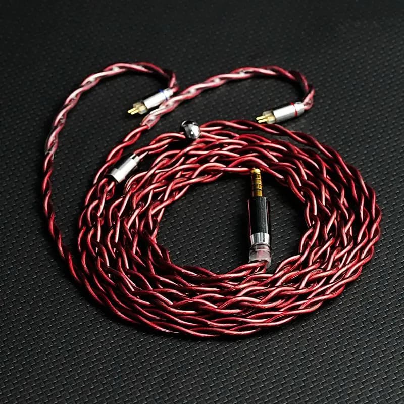 XINHS-Câble pour casque K16, 4 cœurs, cuivre monocristallin glacé, plaqué argent, palladium, HiFi IE