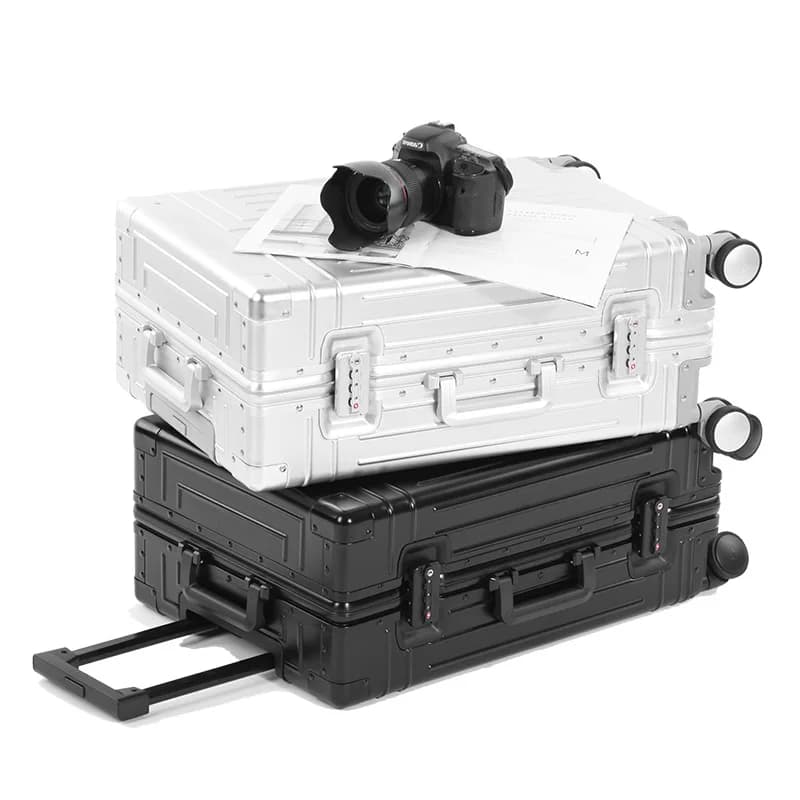 2024 capacité ensembles de bagages durables 100% valise en aluminium roues femmes fille hommes cabin