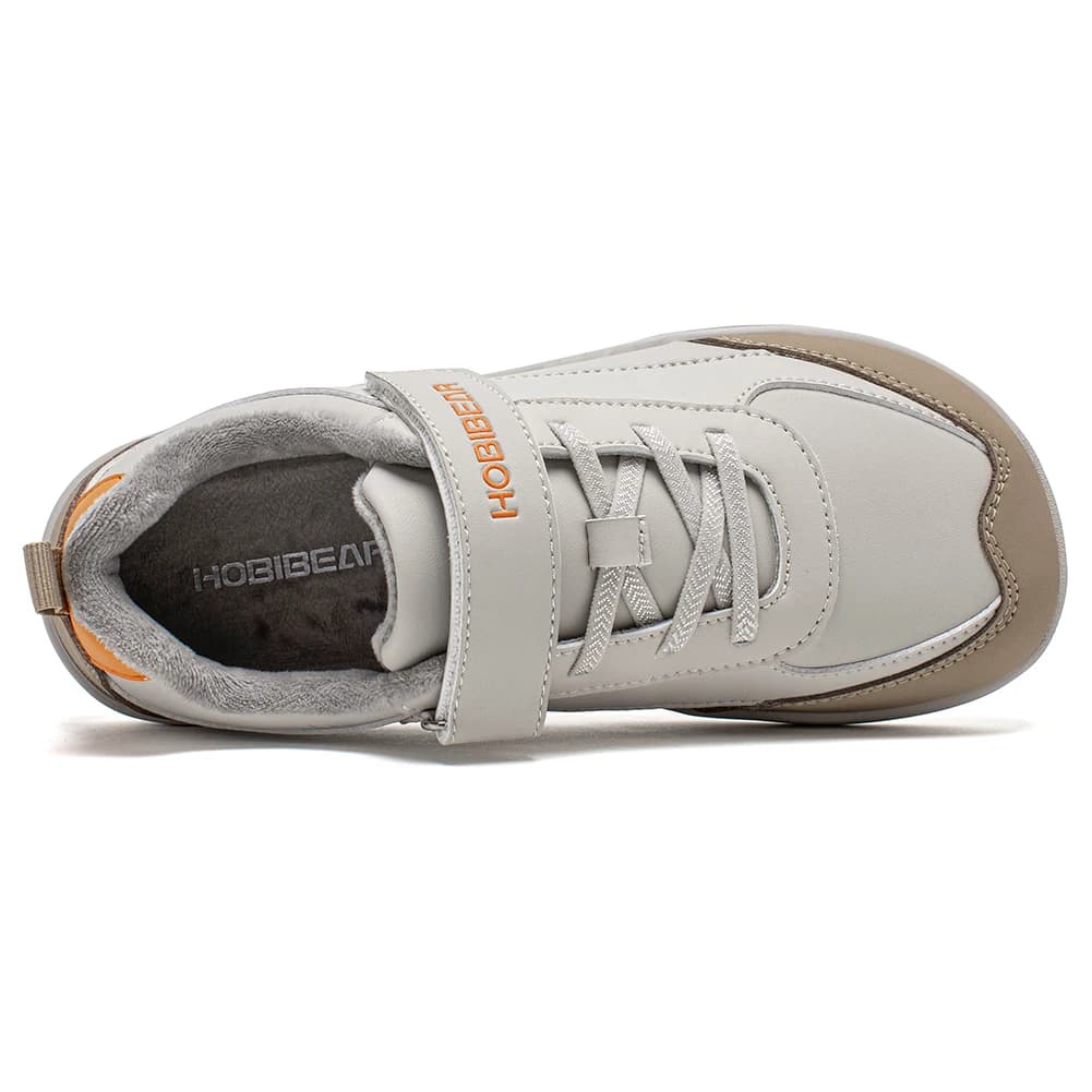 HOBIBEAR enfants fausse fourrure doublé pieds nus chaussures hiver large orteil boîte en cuir artifi