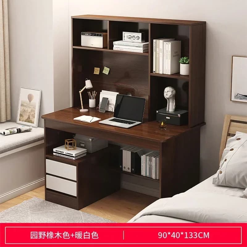 Bureau d'ordinateur tout-en-un, étagère de bureau simple, espace de rangement, bureau d'étude à domi