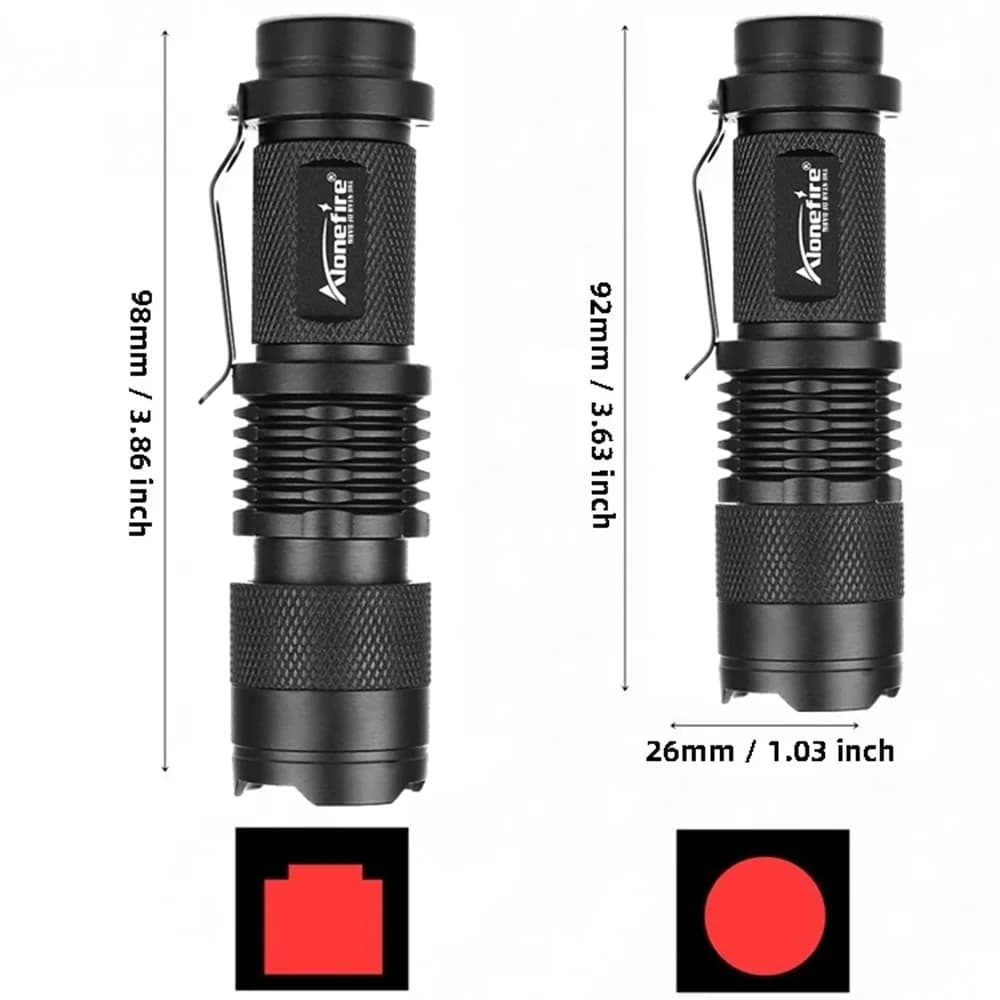 Zoom lumière rouge lampe de poche Mini chasse abeilles pêche vaisseaux sanguins astronomie observer 