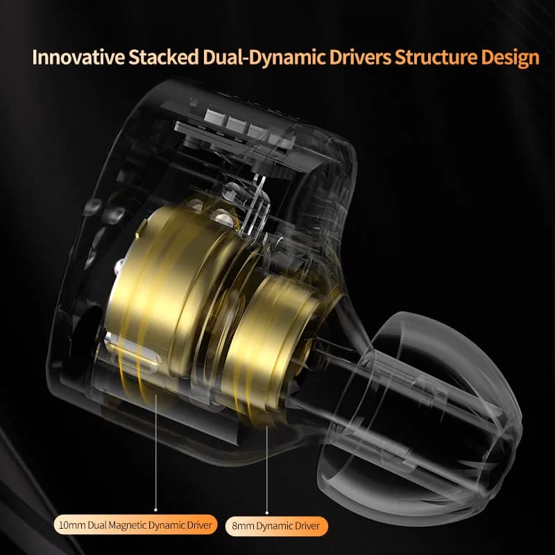 KZ Castor – écouteurs intra-auriculaires IEM, réglage du pilote double dynamique, isolation du bruit