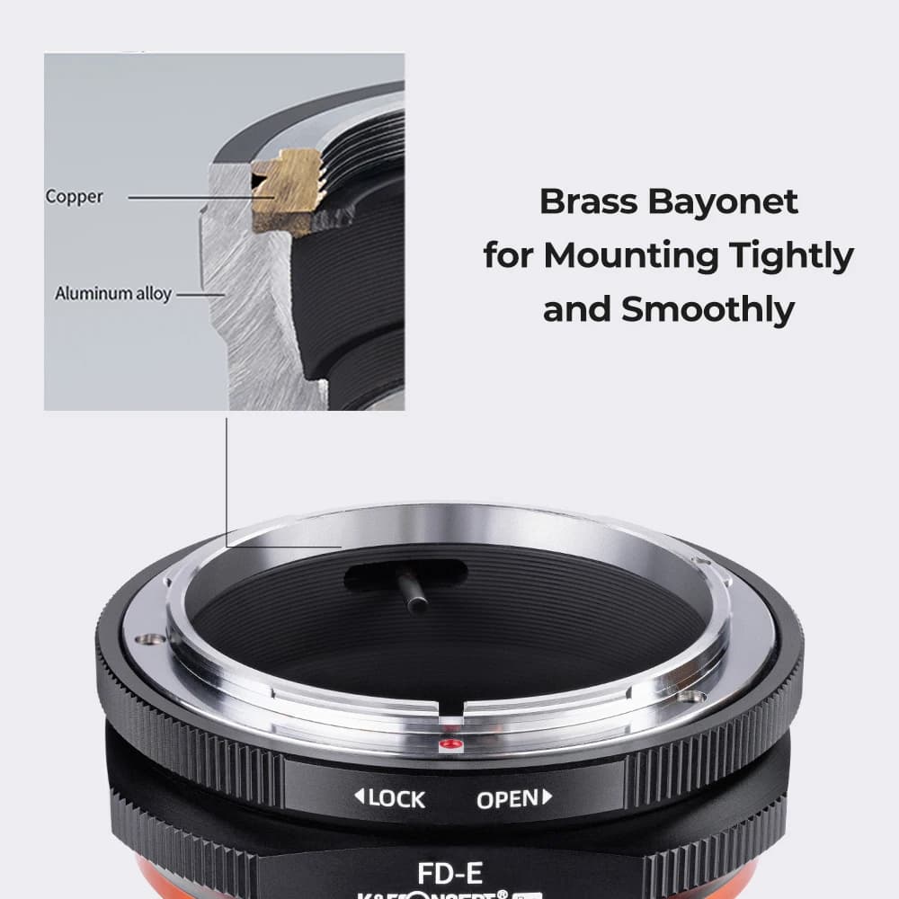 Adaptateur de monture d'objectif K&F CONCEPT FD vers Nex E pour objectif Canon FD FL vers monture So