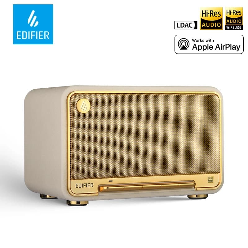 Edifier D32 Enceinte de table sans fil, enceintes Bluetooth rétro, codecs LDAC haute résolution, ent