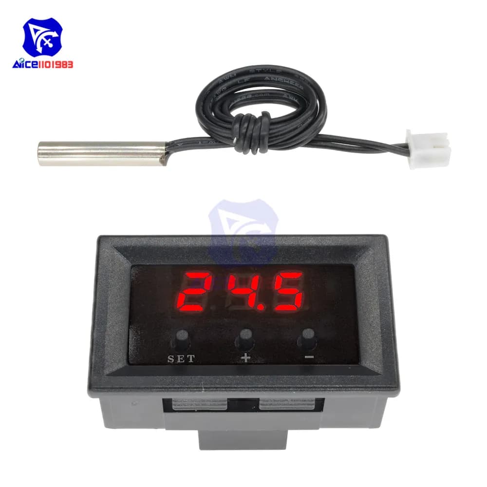 Thermostat diymore W1209 DC 12 V, thermomètre, affichage numérique LED 3 couleurs avec câble de temp