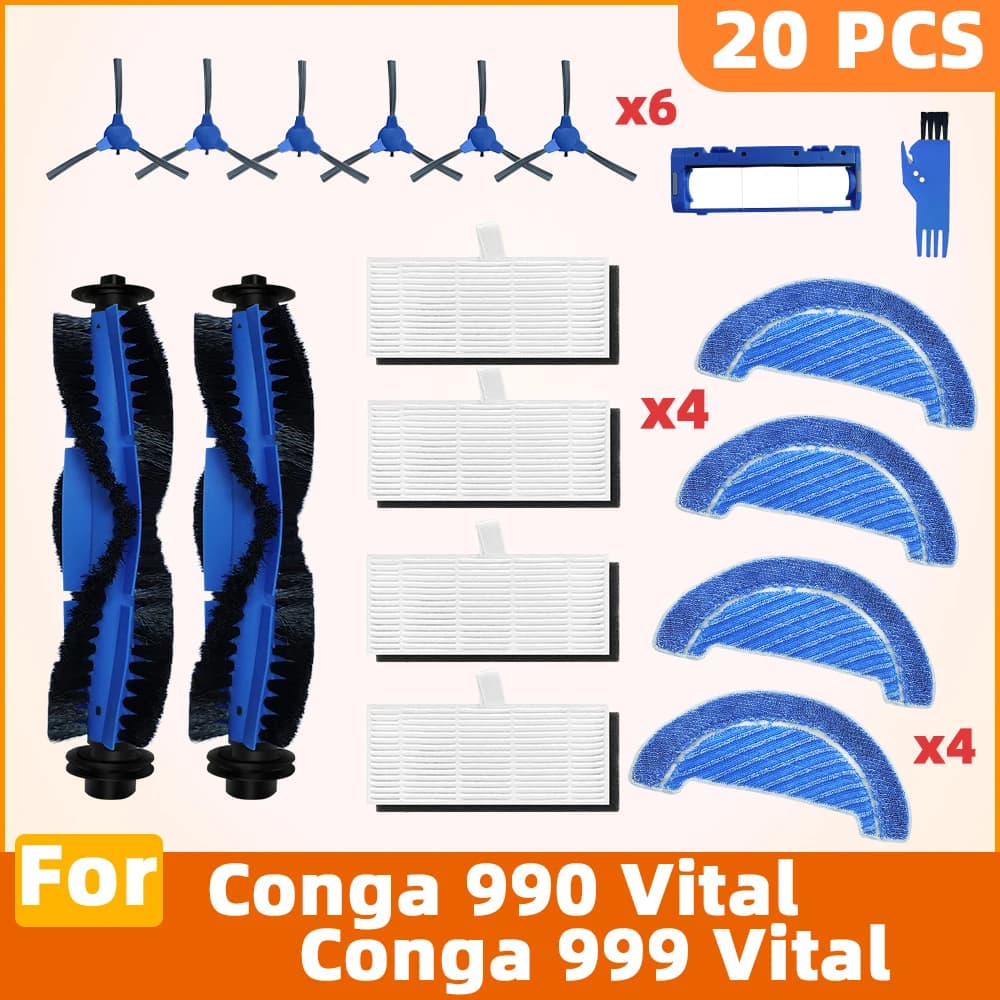 Pièces de rechange pour aspirateur Robot Cecotec Conga 990 Vital / Conga 999 Vital, brosse latérale 