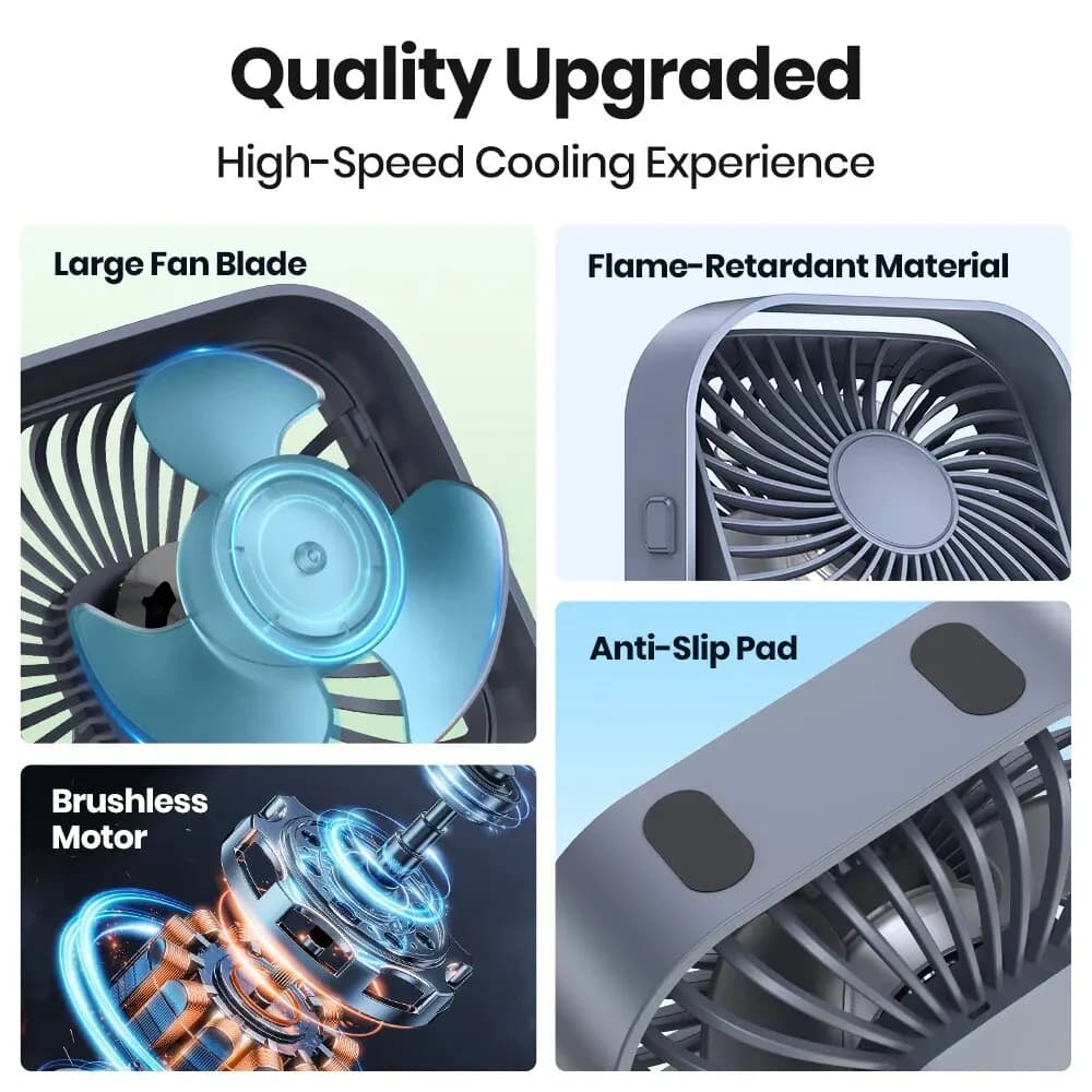TOPK-Ventilateur de bureau USB, débit d'air de bain et fonctionnement silencieux, petit ventilateur 