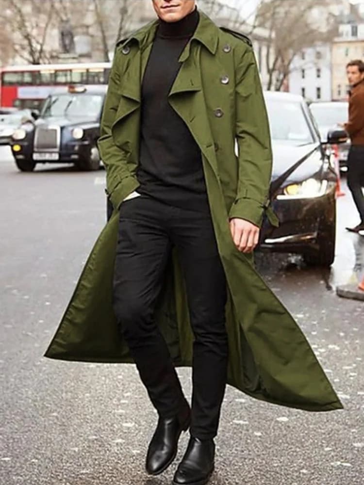 Trench-Coat fin pour hommes, Streetwear, mode, manteaux britanniques surdimensionnés de styliste, vê