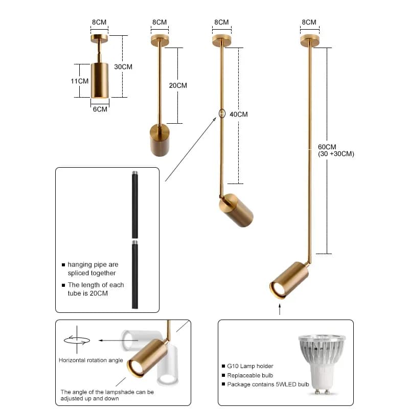 Lampe LED Suspendue au Design Nordique Moderne, Angle Réglable, Luminaire Décoratif d'Nik, Idéal pou