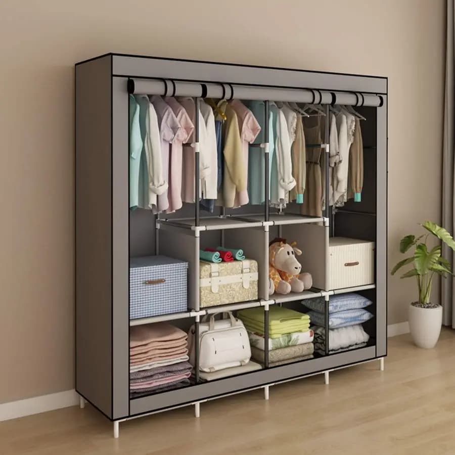 Armoire portable, étagères de rangement pour vêtements, organisateur de rangement pour vêtements ave