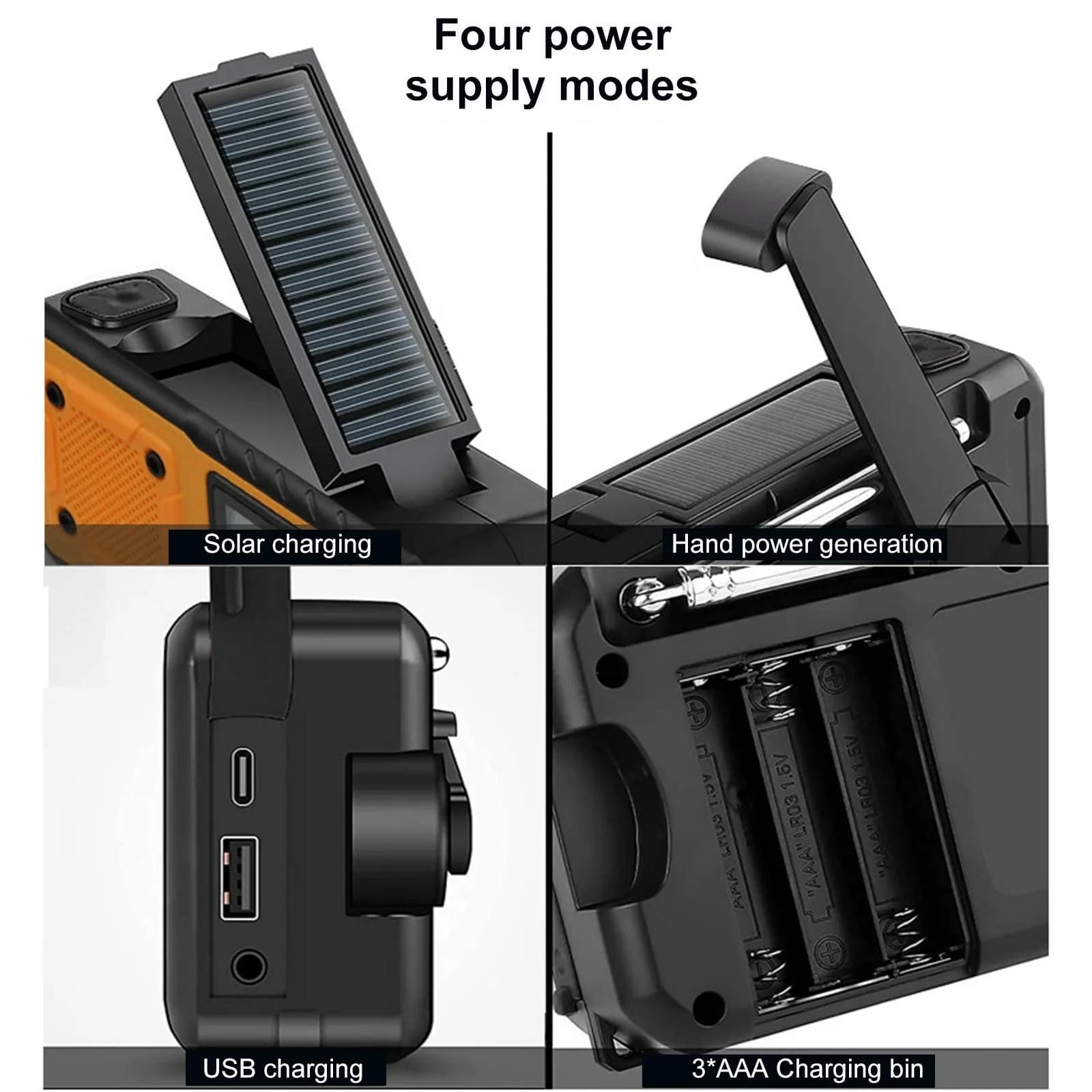 LOTOTG Portable d'urgence énergie solaire Radio manivelle charge AM/FM météo Radio Led lecture lampe