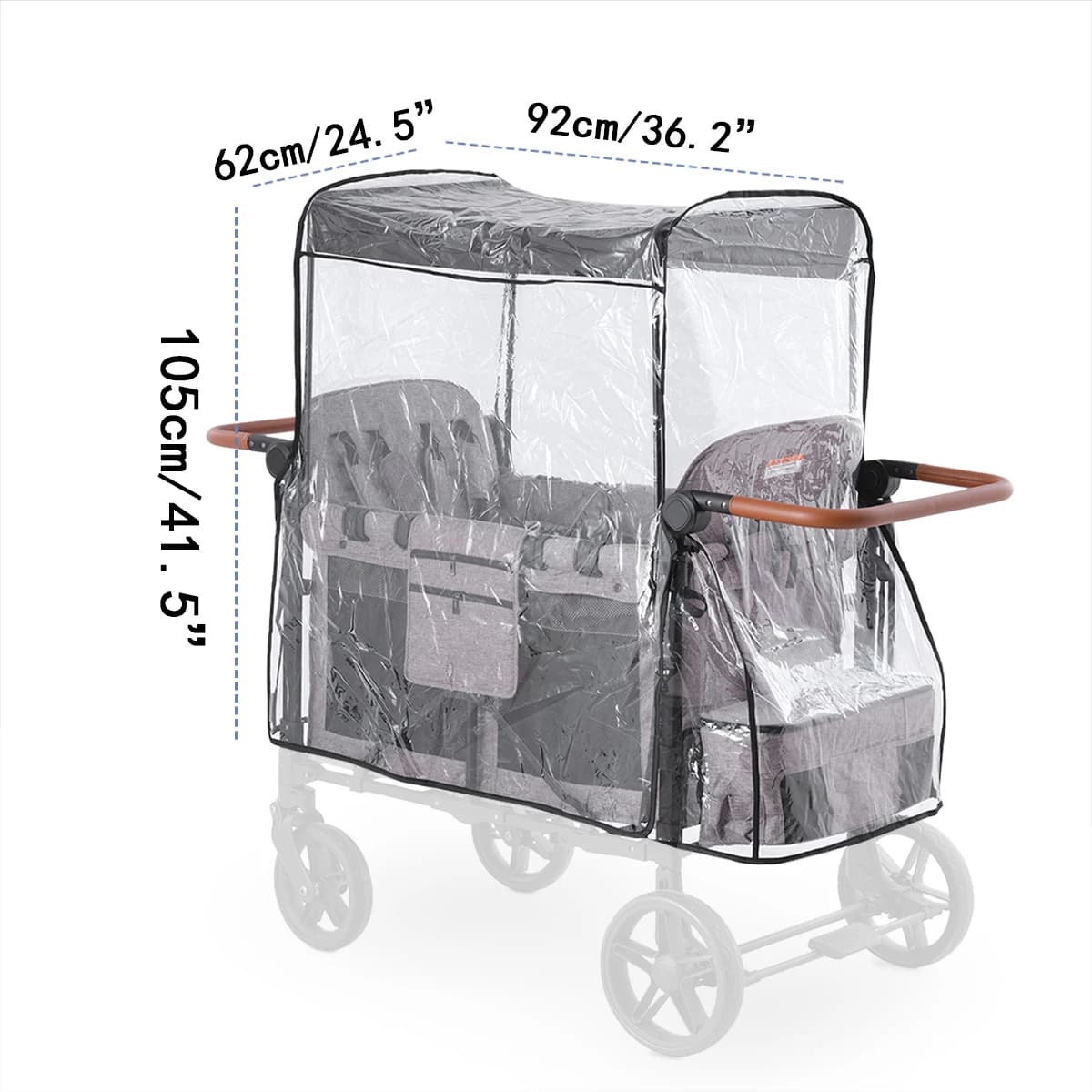 Juste de Pluie pour Poussette W4, Façade Légère Originale, Compatible avec WONDERFOLD W4, Protection