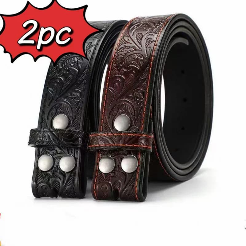 Ceinture fendue en cuir véritable – Emballage 1/2, Design occidental – Convient aux hommes et aux fe