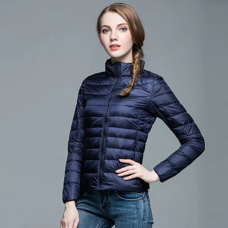 Veste courte bouffante pour femmes, nouvelle mode, col montant, légère, résistante à l'eau, emballab