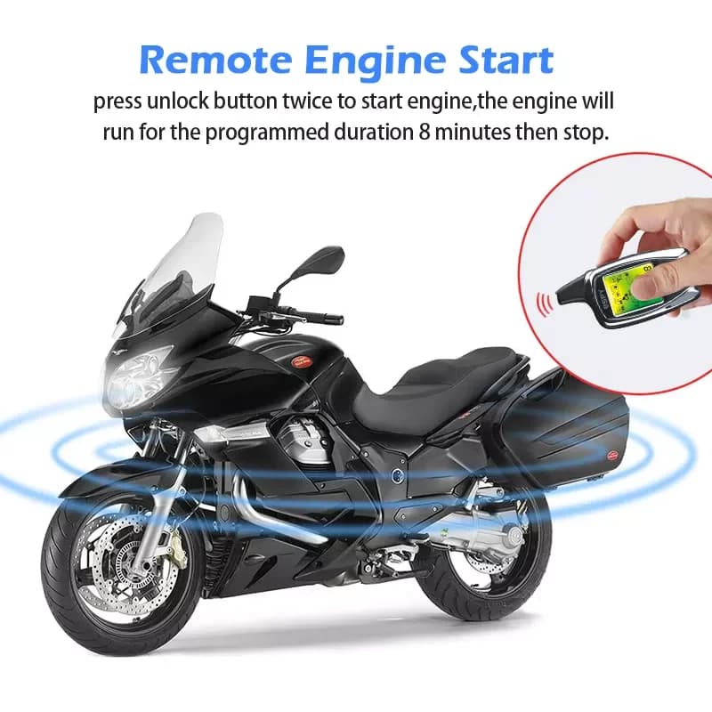 Éventuelles Y-Système d'alarme de sécurité bidirectionnel pour moto, moteur de démarrage à distance 