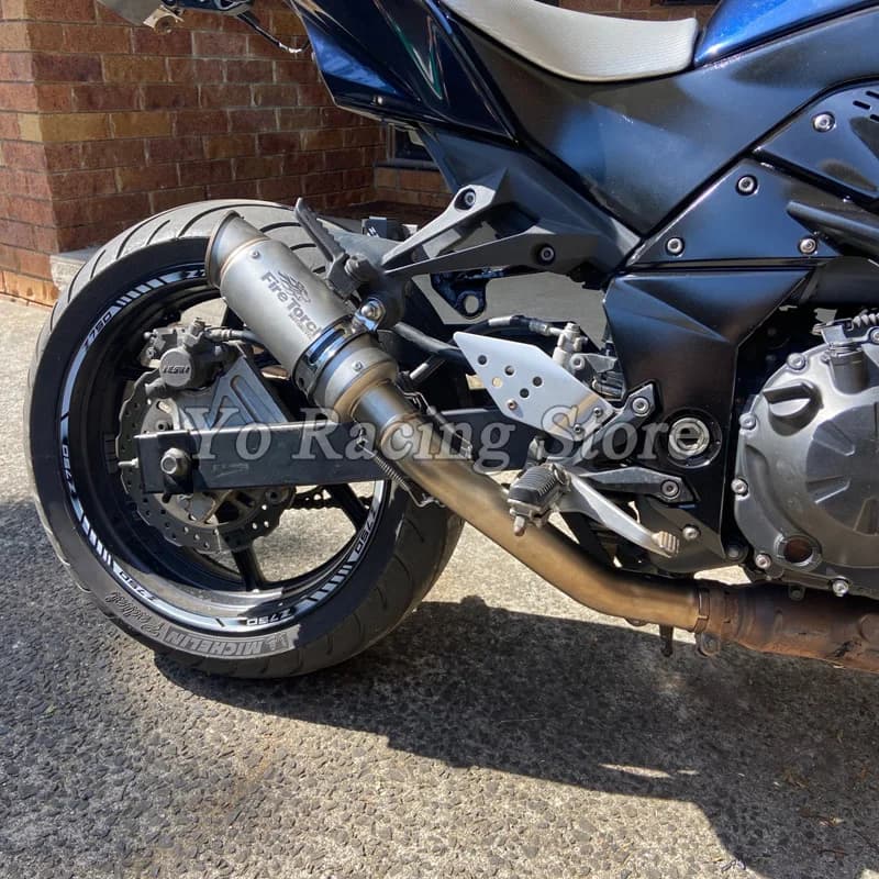 Tuyau de liaison intermédiaire avec silencieux de moto, DB Killer, Escape Modify, Slip-On, Kawasaki 